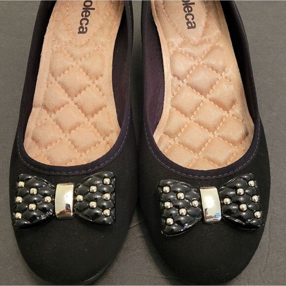 BLACK MOLECA LOW WEDGE STYLE FLAT SHOES - Picture 6 of 16